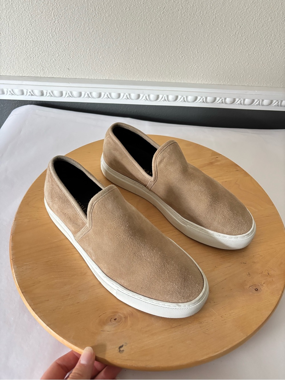 Jenni Kayne Suede Slip-On Loafers in Tan Size 7